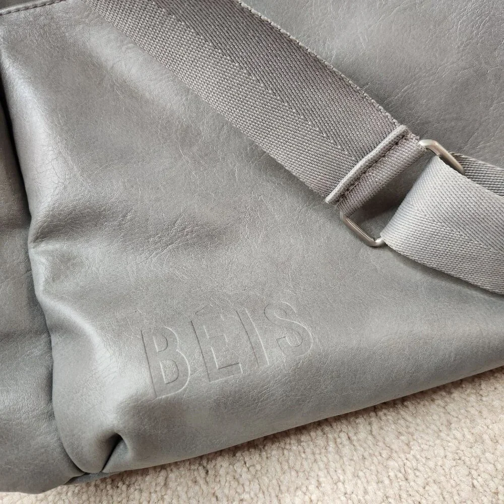 Beis The Diaper Bag Grey Tote Bag Pockets Shoulder Strap Crossbody Large